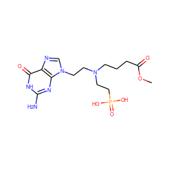 COC(=O)CCCN(CCn1cnc2c(=O)[nH]c(N)nc21)CCP(=O)(O)O ZINC000095572976