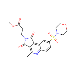 COC(=O)CCN1C(=O)c2c(C)nc3ccc(S(=O)(=O)N4CCOCC4)cc3c2C1=O ZINC000014947205