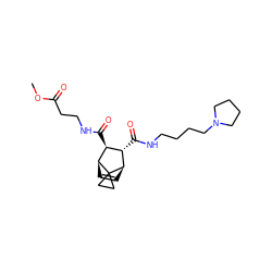 COC(=O)CCNC(=O)[C@@H]1[C@@H]2C=C[C@H]([C@H]1C(=O)NCCCCN1CCCC1)C21CC1 ZINC000168379309