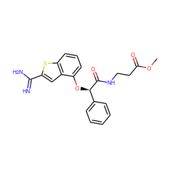 COC(=O)CCNC(=O)[C@H](Oc1cccc2sc(C(=N)N)cc12)c1ccccc1 ZINC000045358328