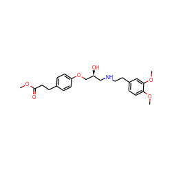 COC(=O)CCc1ccc(OC[C@@H](O)CNCCc2ccc(OC)c(OC)c2)cc1 ZINC000029209572