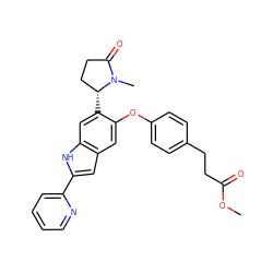 COC(=O)CCc1ccc(Oc2cc3cc(-c4ccccn4)[nH]c3cc2[C@@H]2CCC(=O)N2C)cc1 ZINC000209709217