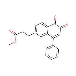 COC(=O)CCc1ccc2c(c1)C(c1ccccc1)=CC(=O)C2=O ZINC000013443954