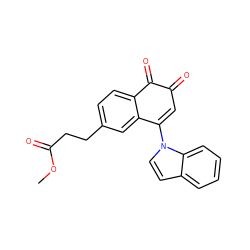 COC(=O)CCc1ccc2c(c1)C(n1ccc3ccccc31)=CC(=O)C2=O ZINC000029563042