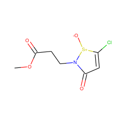 COC(=O)CCn1c(=O)cc(Cl)[s+]1[O-] ZINC000261164835