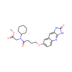 COC(=O)CN(C(=O)CCCOc1ccc2nc3[nH]c(=O)[nH]c3cc2c1)C1CCCCC1 ZINC000003778309