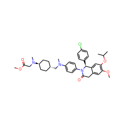 COC(=O)CN(C)[C@H]1CC[C@H](CN(C)c2ccc(N3C(=O)Cc4cc(OC)c(OC(C)C)cc4[C@@H]3c3ccc(Cl)cc3)cc2)CC1 ZINC000261091798