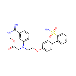 COC(=O)CN(CCOc1ccc(-c2ccccc2S(N)(=O)=O)cc1)c1cccc(C(=N)N)c1 ZINC000026840242