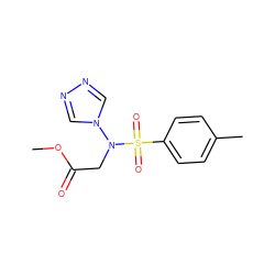 COC(=O)CN(n1cnnc1)S(=O)(=O)c1ccc(C)cc1 ZINC000000506138