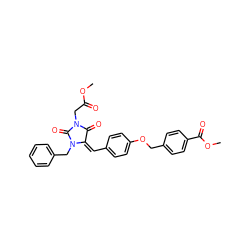 COC(=O)CN1C(=O)/C(=C\c2ccc(OCc3ccc(C(=O)OC)cc3)cc2)N(Cc2ccccc2)C1=O ZINC000473145858