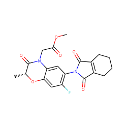 COC(=O)CN1C(=O)[C@@H](C)Oc2cc(F)c(N3C(=O)C4=C(CCCC4)C3=O)cc21 ZINC000045287472