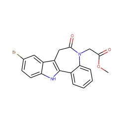 COC(=O)CN1C(=O)Cc2c([nH]c3ccc(Br)cc23)-c2ccccc21 ZINC000013532016