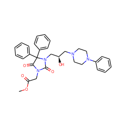 COC(=O)CN1C(=O)N(C[C@H](O)CN2CCN(c3ccccc3)CC2)C(c2ccccc2)(c2ccccc2)C1=O ZINC000064539811