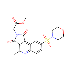 COC(=O)CN1C(=O)c2c(C)nc3ccc(S(=O)(=O)N4CCOCC4)cc3c2C1=O ZINC000014947201