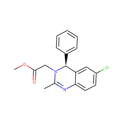 COC(=O)CN1C(C)=Nc2ccc(Cl)cc2[C@@H]1c1ccccc1 ZINC000000069847