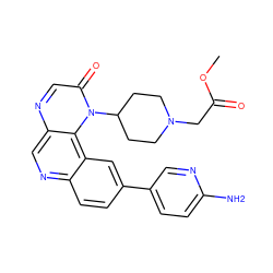 COC(=O)CN1CCC(n2c(=O)cnc3cnc4ccc(-c5ccc(N)nc5)cc4c32)CC1 ZINC001772620816