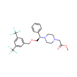 COC(=O)CN1CCN([C@@H](COCc2cc(C(F)(F)F)cc(C(F)(F)F)c2)c2ccccc2)CC1 ZINC000022926959