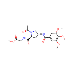 COC(=O)CNC(=O)[C@@H]1C[C@H](NC(=O)c2cc(OC)c(OC)c(OC)c2)CN1C(C)=O ZINC000040898040