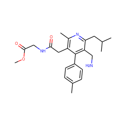 COC(=O)CNC(=O)Cc1c(C)nc(CC(C)C)c(CN)c1-c1ccc(C)cc1 ZINC000066167048