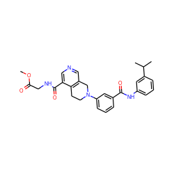 COC(=O)CNC(=O)c1cncc2c1CCN(c1cccc(C(=O)Nc3cccc(C(C)C)c3)c1)C2 ZINC000169710128