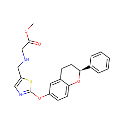 COC(=O)CNCc1cnc(Oc2ccc3c(c2)CC[C@@H](c2ccccc2)O3)s1 ZINC000145453395