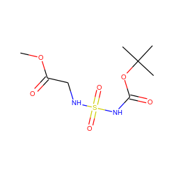 COC(=O)CNS(=O)(=O)NC(=O)OC(C)(C)C ZINC000040845887