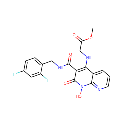 COC(=O)CNc1c(C(=O)NCc2ccc(F)cc2F)c(=O)n(O)c2ncccc12 ZINC000169352017