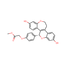 COC(=O)COc1ccc([C@H]2Oc3cc(O)ccc3C3=C2c2ccc(O)cc2OCC3)cc1 ZINC000049112211