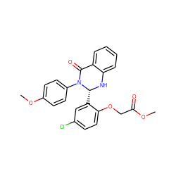 COC(=O)COc1ccc(Cl)cc1[C@H]1Nc2ccccc2C(=O)N1c1ccc(OC)cc1 ZINC000000679676