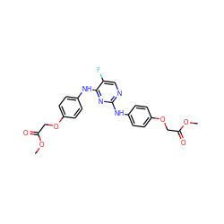 COC(=O)COc1ccc(Nc2ncc(F)c(Nc3ccc(OCC(=O)OC)cc3)n2)cc1 ZINC000299866638