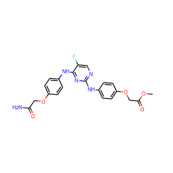 COC(=O)COc1ccc(Nc2ncc(F)c(Nc3ccc(OCC(N)=O)cc3)n2)cc1 ZINC000299868131