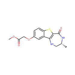 COC(=O)COc1ccc2sc3c(c2c1)NC[C@@H](C)NC3=O ZINC000043076507