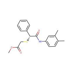 COC(=O)CS[C@@H](C(=O)Nc1ccc(C)c(C)c1)c1ccccc1 ZINC000003125535