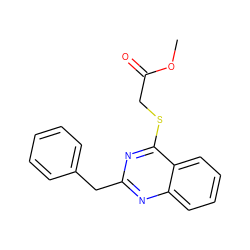 COC(=O)CSc1nc(Cc2ccccc2)nc2ccccc12 ZINC000001342681