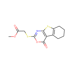 COC(=O)CSc1nc2sc3c(c2c(=O)o1)CCCC3 ZINC000013779500