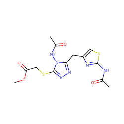 COC(=O)CSc1nnc(Cc2csc(NC(C)=O)n2)n1NC(C)=O ZINC000028816937