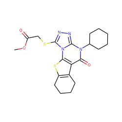 COC(=O)CSc1nnc2n(C3CCCCC3)c(=O)c3c4c(sc3n12)CCCC4 ZINC000001198706