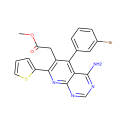 COC(=O)Cc1c(-c2cccs2)nc2ncnc(N)c2c1-c1cccc(Br)c1 ZINC000027563988