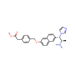 COC(=O)Cc1ccc(COc2ccc3cc([C@@H]([C@@H](C)N(C)C)n4ccnc4)ccc3c2)cc1 ZINC000028335695