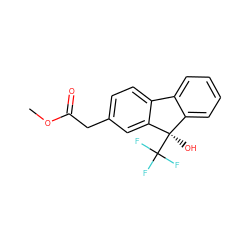 COC(=O)Cc1ccc2c(c1)[C@](O)(C(F)(F)F)c1ccccc1-2 ZINC000144815386