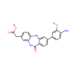 COC(=O)Cc1ccc2c(c1)NC(=O)c1ccc(-c3ccc(N)c(OC)c3)cc1N2 ZINC000028710751