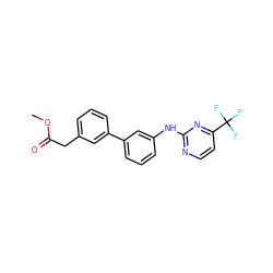 COC(=O)Cc1cccc(-c2cccc(Nc3nccc(C(F)(F)F)n3)c2)c1 ZINC001772569892