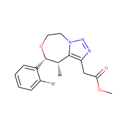 COC(=O)Cc1nnn2c1[C@H](C)[C@H](c1ccccc1Br)OCC2 ZINC000095604291