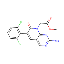 COC(=O)Cn1c(=O)c(-c2c(Cl)cccc2Cl)cc2cnc(N)nc21 ZINC000003834091