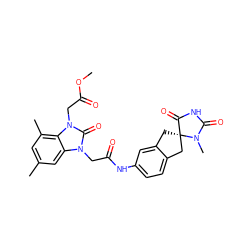 COC(=O)Cn1c(=O)n(CC(=O)Nc2ccc3c(c2)C[C@]2(C3)C(=O)NC(=O)N2C)c2cc(C)cc(C)c21 ZINC000038519941