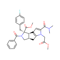 COC(=O)Cn1c(C(=O)N(C)C)cc2c1C[C@H]1CN(C(=O)c3ccccc3)[C@@](Cc3ccc(F)cc3)(C(=O)OC)[C@@H]21 ZINC000064512254