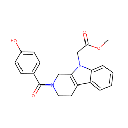 COC(=O)Cn1c2c(c3ccccc31)CCN(C(=O)c1ccc(O)cc1)C2 ZINC000014946230