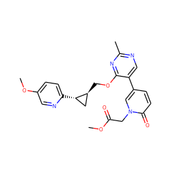 COC(=O)Cn1cc(-c2cnc(C)nc2OC[C@H]2C[C@@H]2c2ccc(OC)cn2)ccc1=O ZINC001772631465