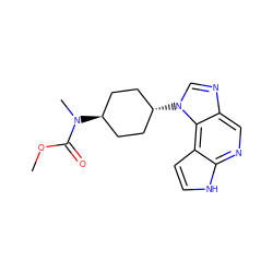 COC(=O)N(C)[C@H]1CC[C@H](n2cnc3cnc4[nH]ccc4c32)CC1 ZINC000254133773