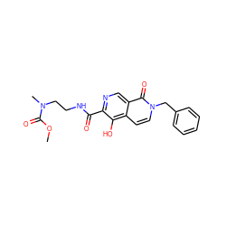 COC(=O)N(C)CCNC(=O)c1ncc2c(=O)n(Cc3ccccc3)ccc2c1O ZINC000169710983